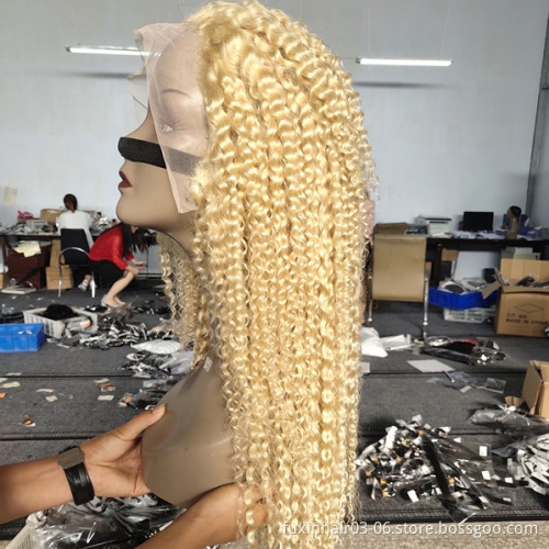 30 Inch Raw Virgin Deep Wave 613 Blonde Hd Lace Front Wig 13x4 Curly Transparent Lace Frontal Human Hair Wig 613 Full Lace Wig